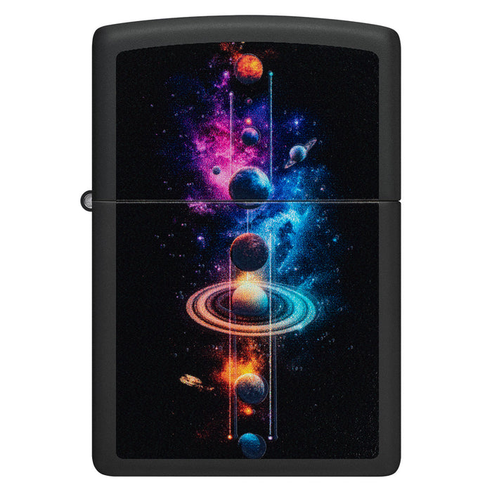 Zippo Lighter: Solar System, Blacklight - Black Matte 47073