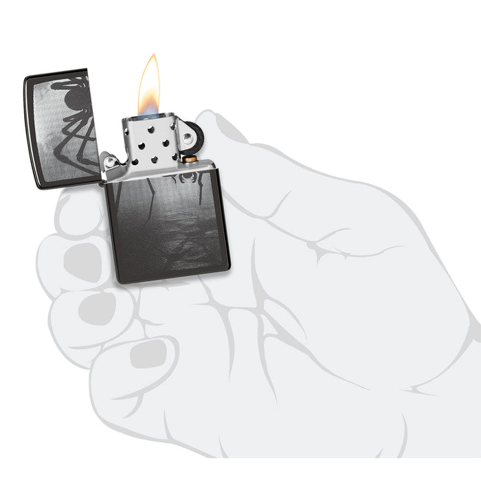 Zippo Lighter: Spider Silhouette - High Polish Black 46343