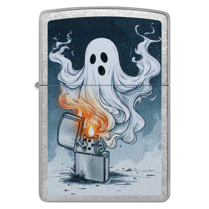 Zippo Lighter: Spooky Spark Design - Street Chrome 47436
