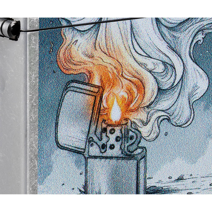 Zippo Lighter: Spooky Spark Design - Street Chrome 47436