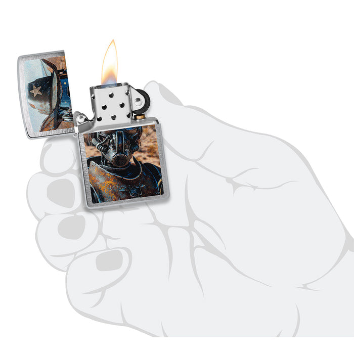 Zippo Lighter: Steampunk Cowboy - Brushed Chrome 47038