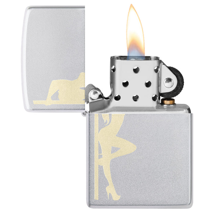 Zippo Lighter: Stripper Silhouette, Engraved - Satin Chrome 47047