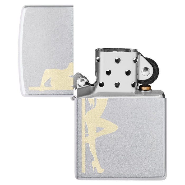 Zippo Lighter: Stripper Silhouette, Engraved - Satin Chrome 47047